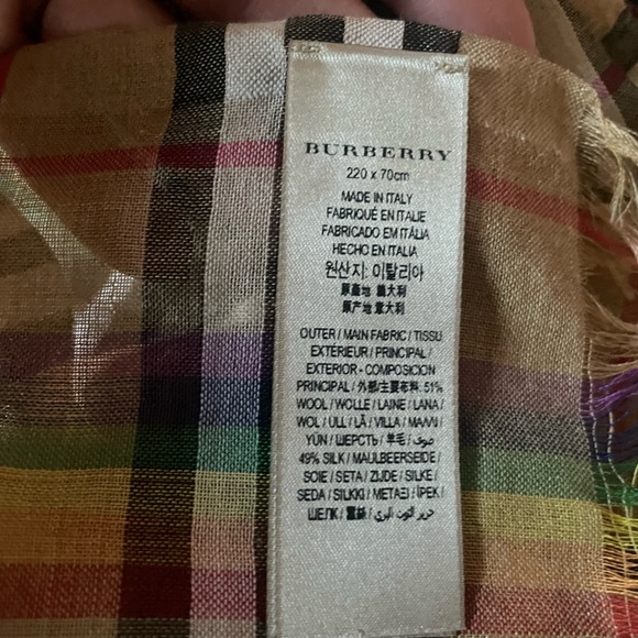 Burberry Lightweight Wool Silk Scarf - PRIDE Checkered print - Picture 4 of 4